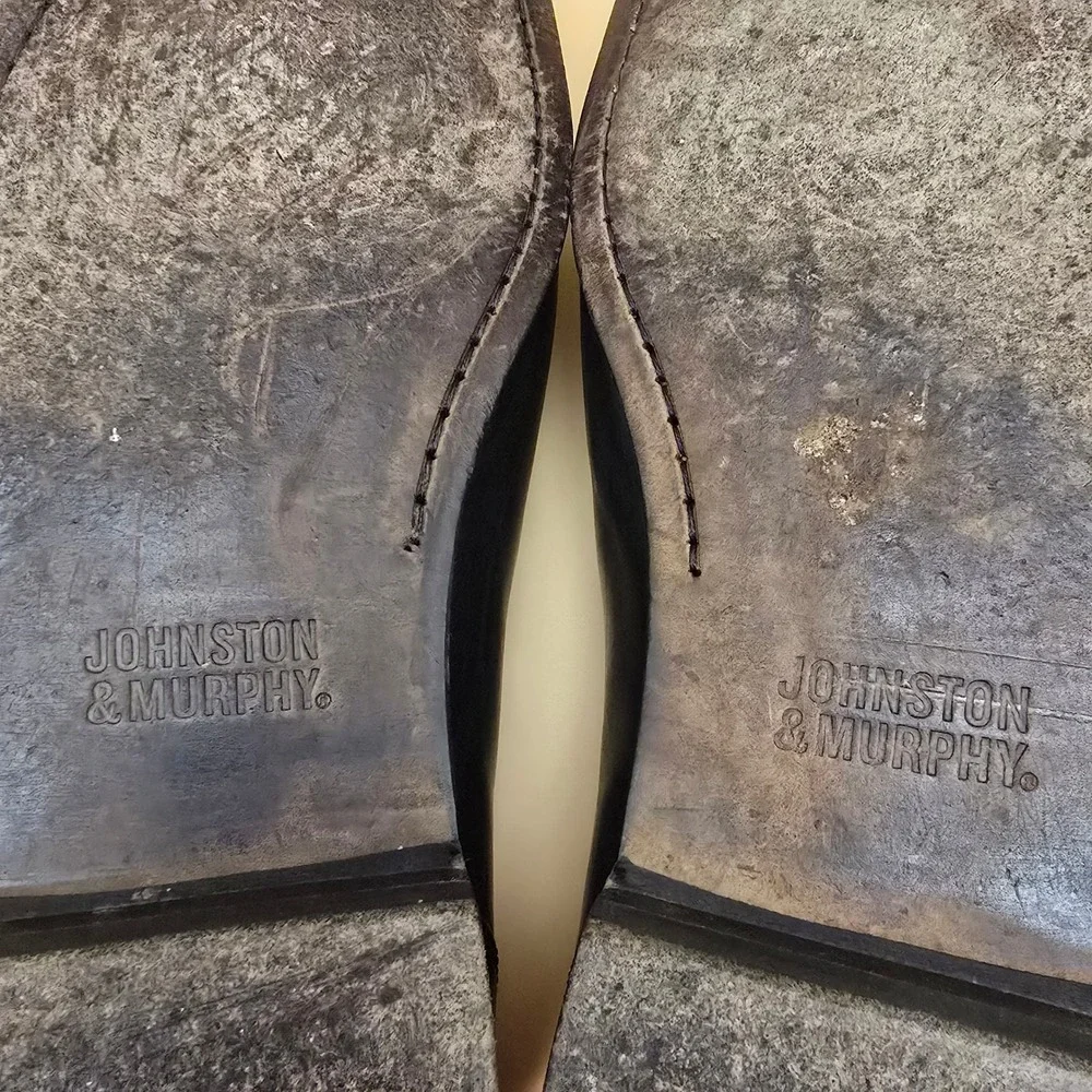 Johnston & Murphy‎ Black Leather Tassel Kiltie Loafers Mens 10W Dress Shoes